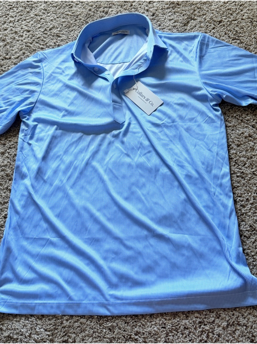 Collars & Co. Men's Light Blue Performance Polo